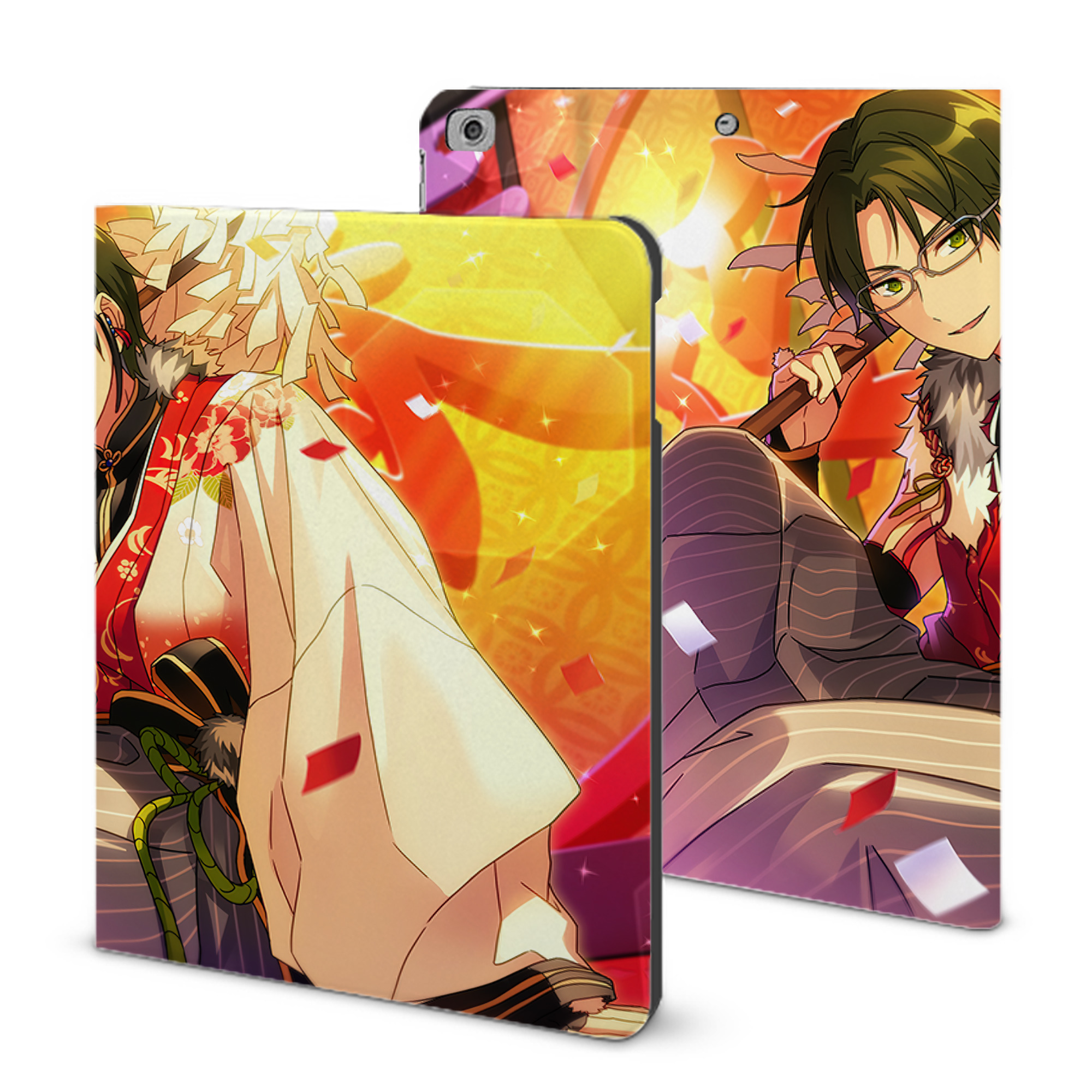 あんさんぶるスターズ! Ensemble Stars IPad ケース ブック型 PUレザー TPU 耐衝撃 軽量 薄型 ペン収納なし 全面保護 IPad 各モデル対応